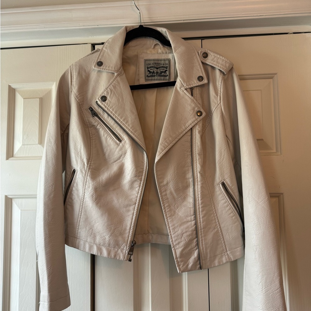 Levi’s White Oyster Leather Jacket